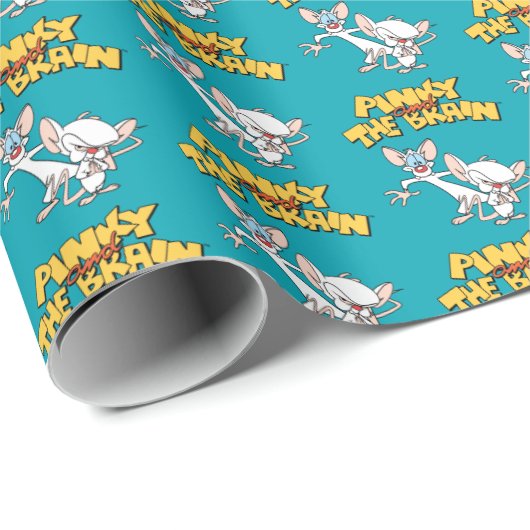 Pinky und das Gehirn | Logo anzeigen Geschenkpapier (Rolleneckpunkt)