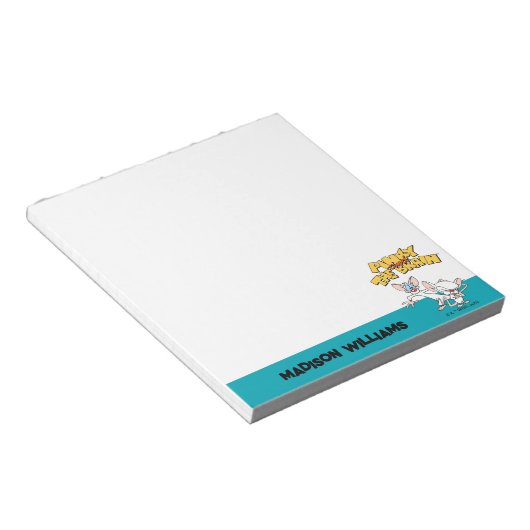 Pinky und das Gehirn | Logo anzeigen Notizblock (angewinkelt)