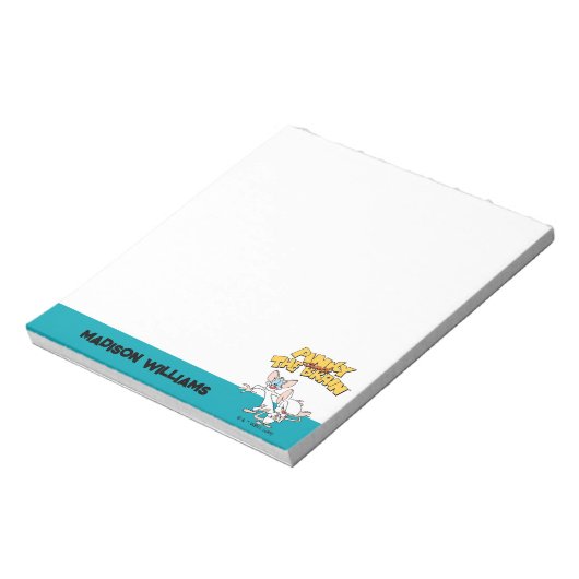 Pinky und das Gehirn | Logo anzeigen Notizblock (Rotiert)