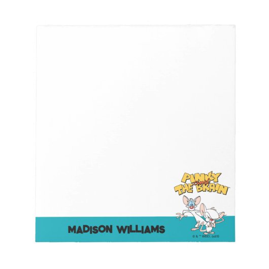 Pinky und das Gehirn | Logo anzeigen Notizblock (Vorderseite)