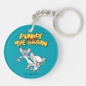 Pinky und das Gehirn | Logo anzeigen Schlüsselanhänger (Rückseite)