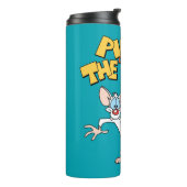 Pinky und das Gehirn | Logo anzeigen Thermosbecher (Nach links gedreht)