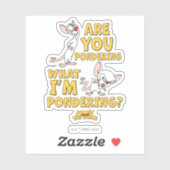 Pinky und das Gehirn | Machst du darüber nach? Aufkleber (Blatt)