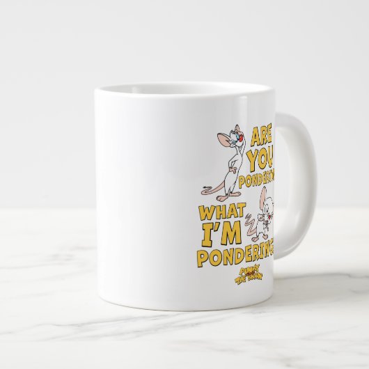 Pinky und das Gehirn | Machst du darüber nach? Jumbo-Tasse (Vorderseite Rechts)