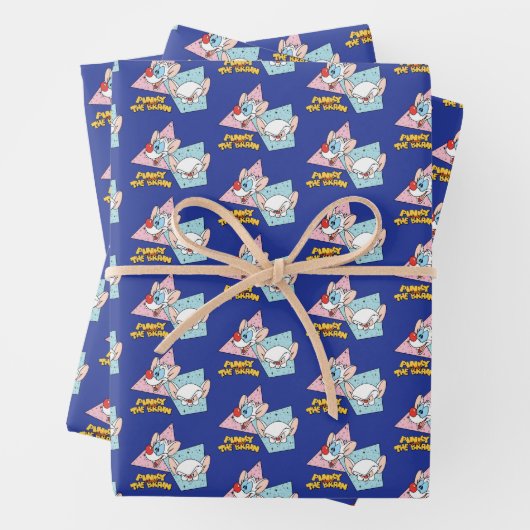 Pinky und das Gehirn | Retro-Zeichengrafiken Geschenkpapier Set (Beispiel)