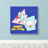 Pinky und das Gehirn | Retro-Zeichengrafiken Leinwanddruck (Insitu (Holzboden))
