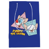 Pinky und das Gehirn | Retro-Zeichengrafiken Mittlere Geschenktüte (Vorderseite)