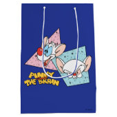 Pinky und das Gehirn | Retro-Zeichengrafiken Mittlere Geschenktüte (Rückseite)