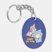 Pinky und das Gehirn | Retro-Zeichengrafiken Schlüsselanhänger (Vorderseite links)