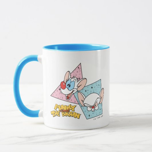 Pinky und das Gehirn | Retro-Zeichengrafiken Tasse (Links)