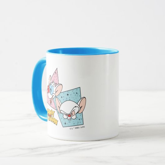 Pinky und das Gehirn | Retro-Zeichengrafiken Tasse (Vorderseite Links)