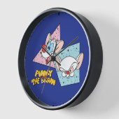 Pinky und das Gehirn | Retro-Zeichengrafiken Uhr (Winkel)