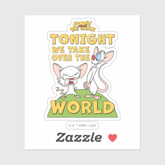 Pinky und das Gehirn | Übernehmen Sie die Welt Aufkleber (Blatt)