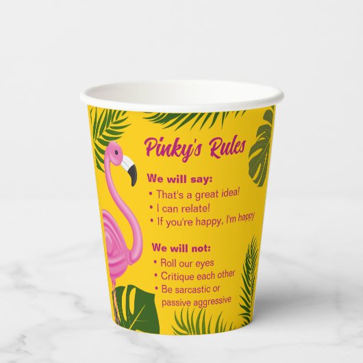 Pinky Validation Vacation Pappbecher (Rückseite)