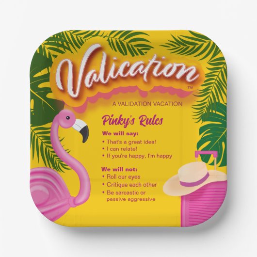Pinky Validation Vacation Pappteller (Vorderseite)