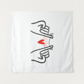 Pinky-Versprechen, Handdruck, Postcar, Couple Art Wandteppich (Vorderseite (Horizontal))