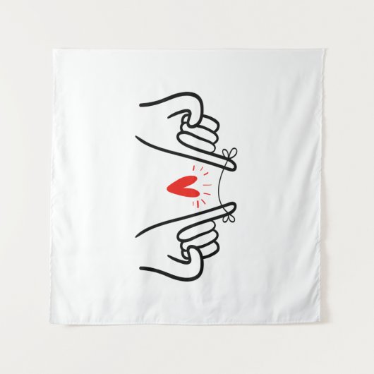 Pinky-Versprechen, Handdruck, Postcar, Couple Art Wandteppich (Vorderseite (Horizontal))