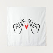 Pinky-Versprechen, Handdruck, Postcar, Couple Art Wandteppich (Vorderseite)