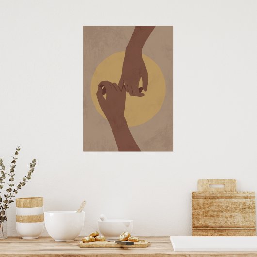 Pinky Versprechen im boho Stil, afrikanische ameri Poster (Küche)