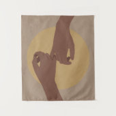 Pinky Versprechen im boho Stil, afrikanische ameri Wandteppich (Vorderseite)