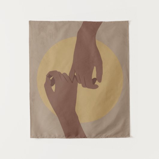 Pinky Versprechen im boho Stil, afrikanische ameri Wandteppich (Vorderseite)