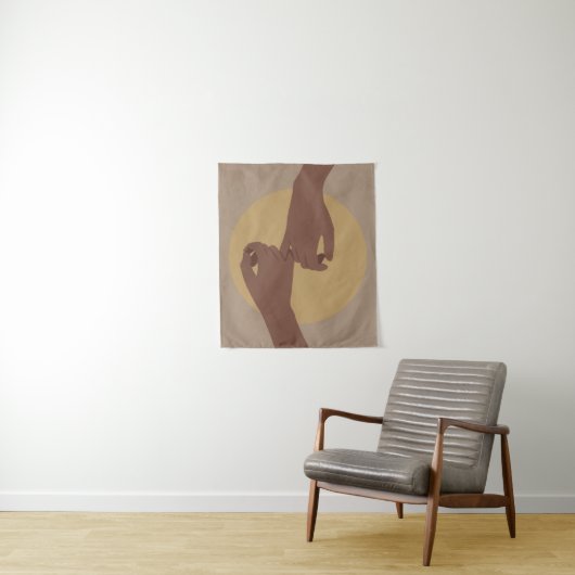 Pinky Versprechen im boho Stil, afrikanische ameri Wandteppich (Beispiel)