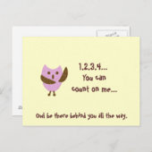 Pinkyowl, 1,2,3,4... Du kannst dich auf mich verla Postkarte (Vorne/Hinten)