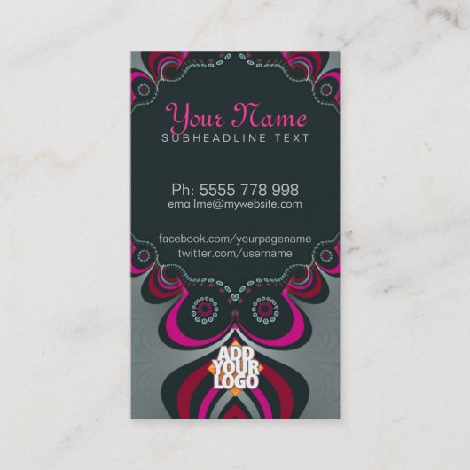 Pinkz Goddess Diva Business Card Visitenkarte (Vorderseite)