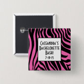 PinkZebra Bachelorette Knopf Button (Vorne & Hinten)
