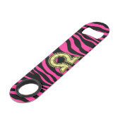 PINKzebra-GOLD OMEGA Speed Flaschenöffner (Rückseite Schrägansicht)