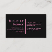 Pinkzebra-Streifen Visitenkarte (Rückseite)