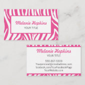 PinkZebra Stripes Gattungsname-Visitenkarte Visitenkarte (Vorne/Hinten)