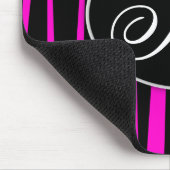 PinkZebra Stripes Monogrammmed Mausunterlagen Mousepad (Ecke)