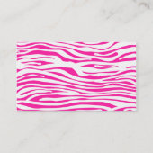 PinkZebrastreifen-Muster-Tierdruck Visitenkarte (Rückseite)