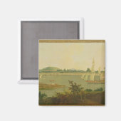 Pinnace, der den Ganges vorbei an Monghyr Fort seg Magnet (Vorderseite/Rückseite)
