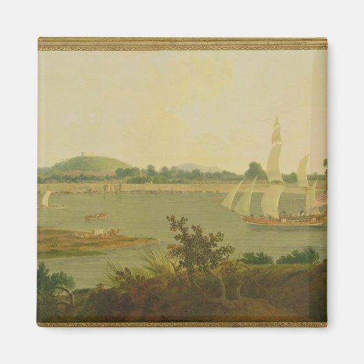 Pinnace, der den Ganges vorbei an Monghyr Fort seg Magnet (Vorne)