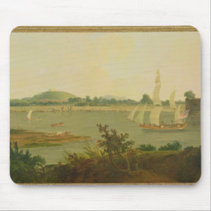 Pinnace, der hinunter den Ganges hinter Monghyr Mousepad
