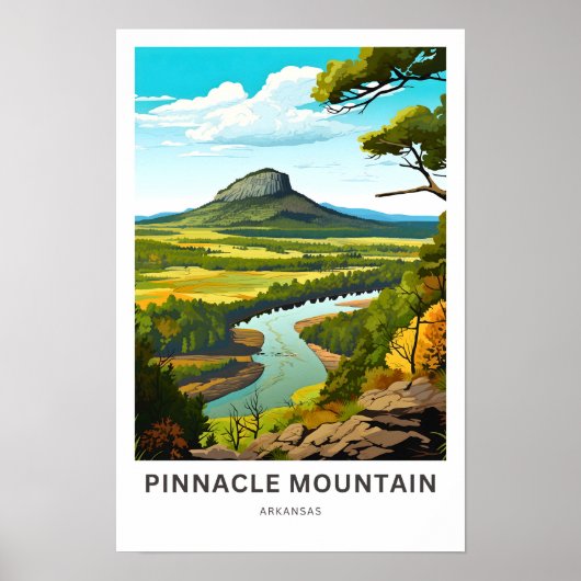 Pinnacle Mountain Arkansas Travel Print Poster (Vorne)