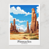 Pinnacles Australia Travel Potrait Illustration Postkarte (Vorderseite)