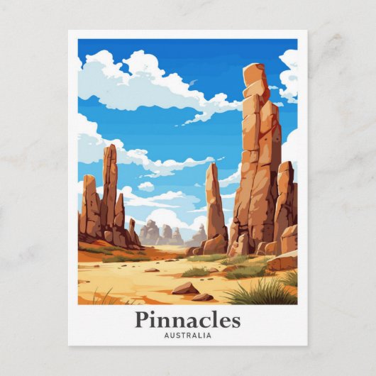 Pinnacles Australia Travel Potrait Illustration Postkarte (Vorderseite)