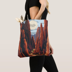Pinnacles Kalifornien Vintage-Reiseillustration Tasche