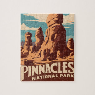 Pinnacles National Park Retro Reise Kunst Puzzle