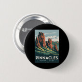 Pinnacles National Park Vintage Camping Wandern Mä Button (Vorne & Hinten)