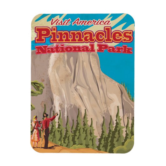 Pinnacles National Park Vintage Travel Poster. Magnet (Vertikal)
