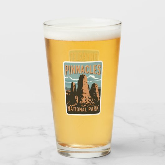 Pinnacles Nationalpark California Retro Glas (Vorne (Gefüllt))