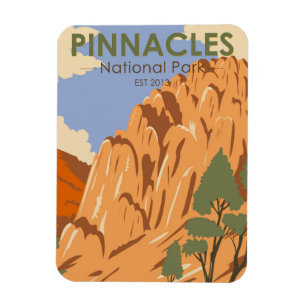 Pinnacles-Nationalpark Kalifornien Vintage Magnet