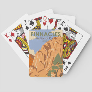 Pinnacles-Nationalpark Kalifornien Vintage Spielkarten