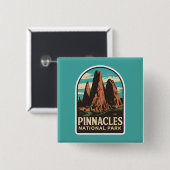 Pinnacles Nationalpark Reisemblem Button (Vorne & Hinten)