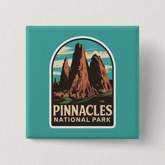 Pinnacles Nationalpark Reisemblem Button (Vorderseite)
