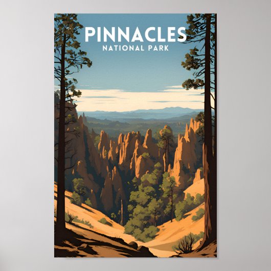 Pinnacles Nationalpark Vintag Poster (Vorne)